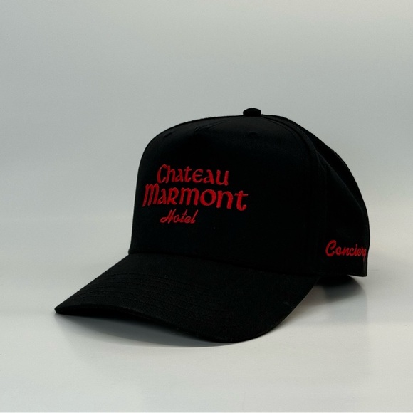 Chateau Marmont Concierge Hat – Black & Red Embroidered Snapback - Picture 2 of 6